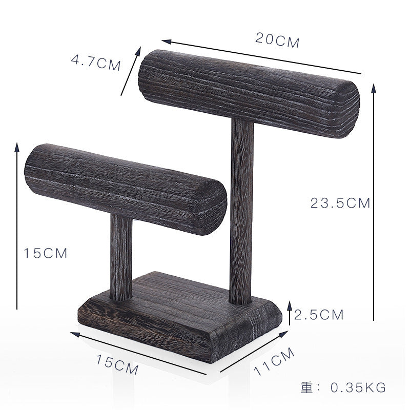 Solid Wood Distressed Retro Bracelet Watch Holder