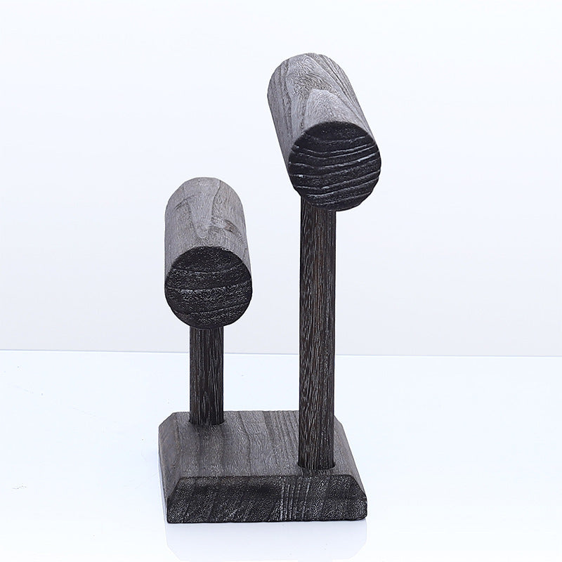Solid Wood Distressed Retro Bracelet Watch Holder