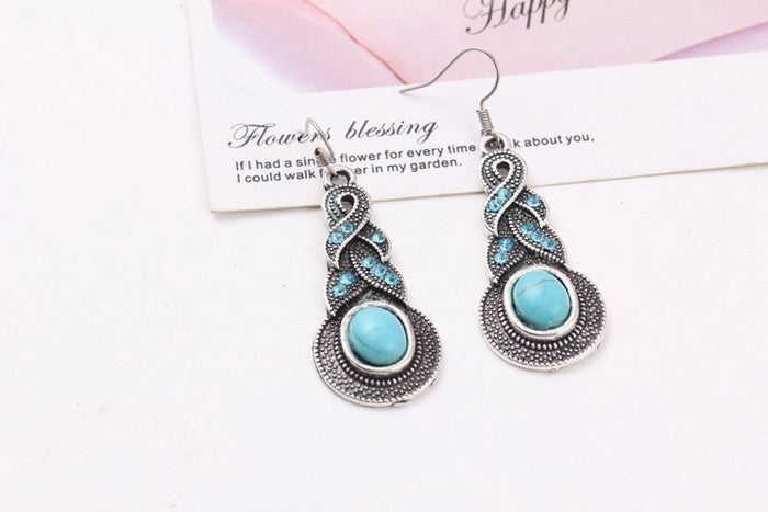 Turquoise necklace earrings Set