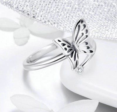 Sterling Silver Vintage Butterfly Adjustable Finger Rings